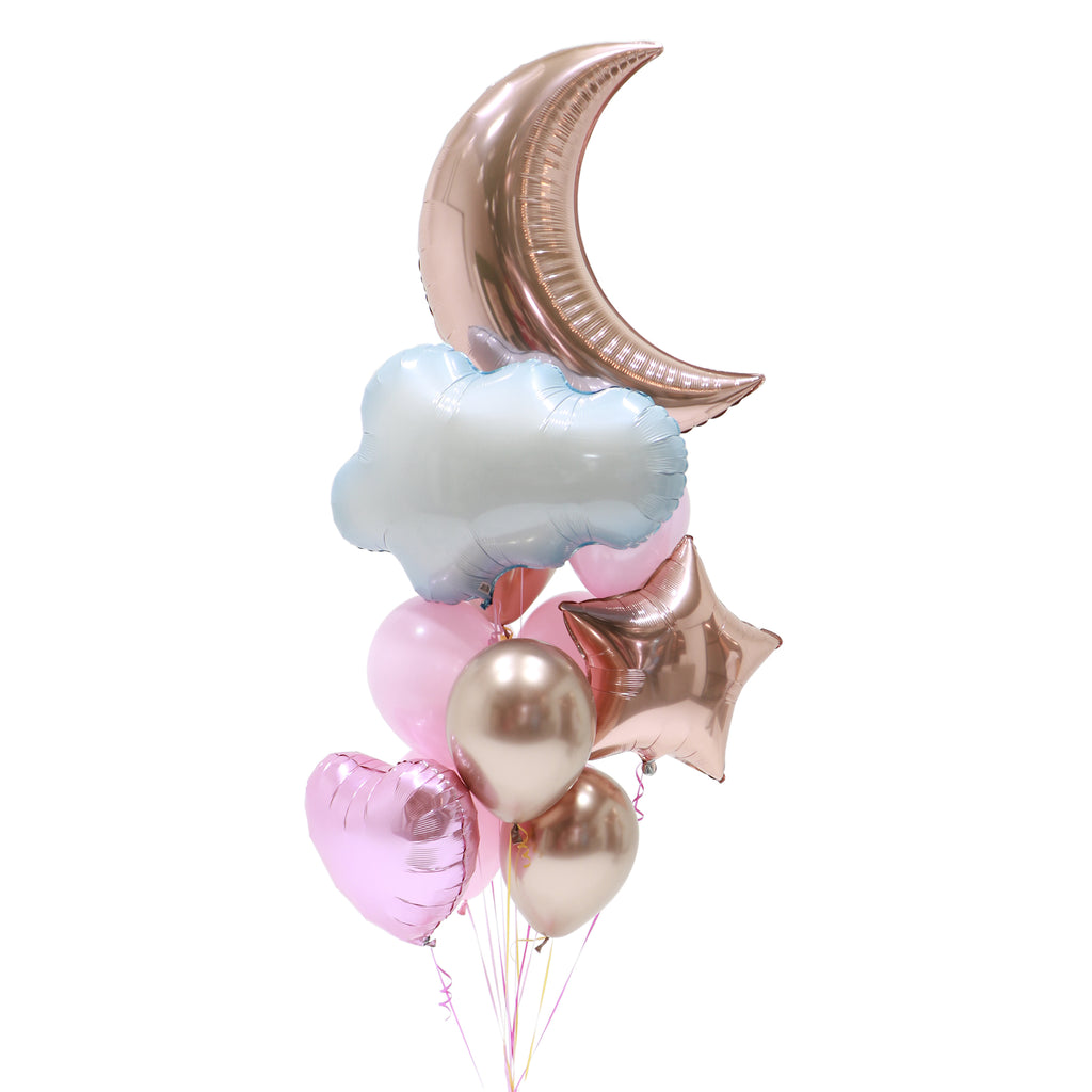 Rose gold baby shower bunch