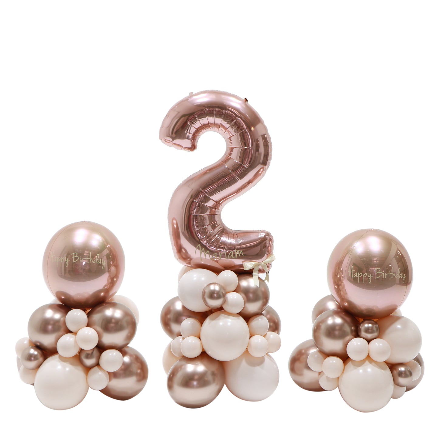 Rose gold birthday clusters