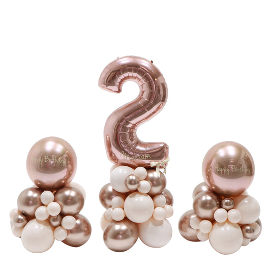 Rose gold birthday clusters